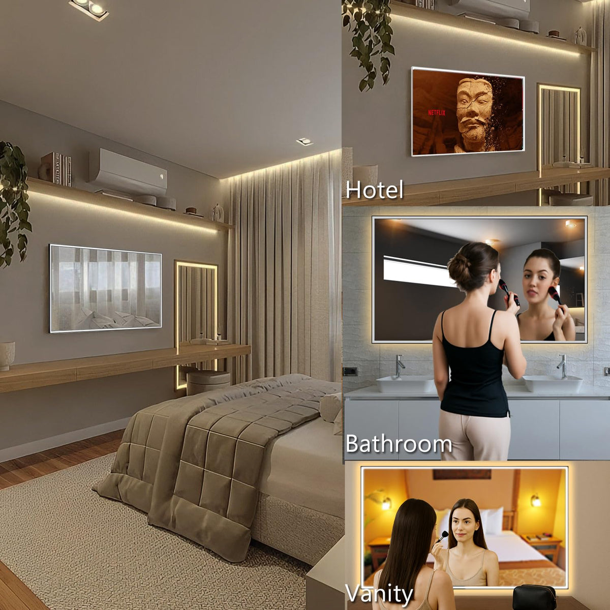 43" 4K UHD Smart Mirror TV with LED Light E601