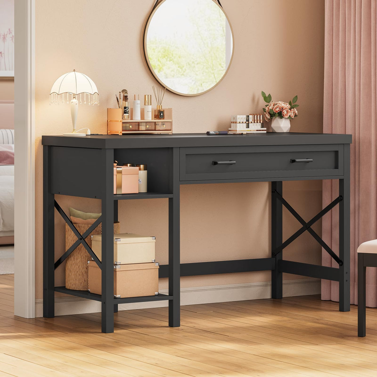 40" Farmhouse Small Desk with Drawers T23842