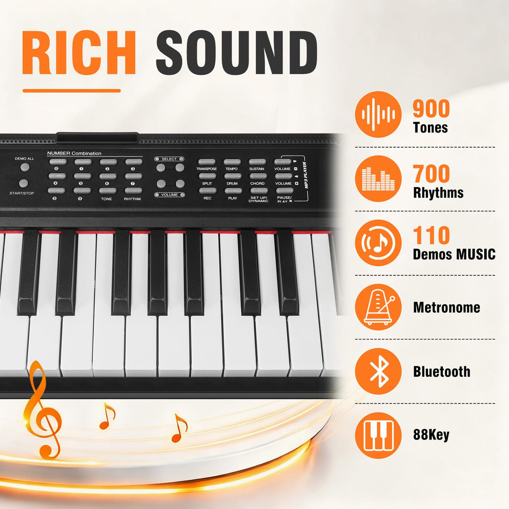 88 Key Semi Weighted Digital Piano with Stand E66302
