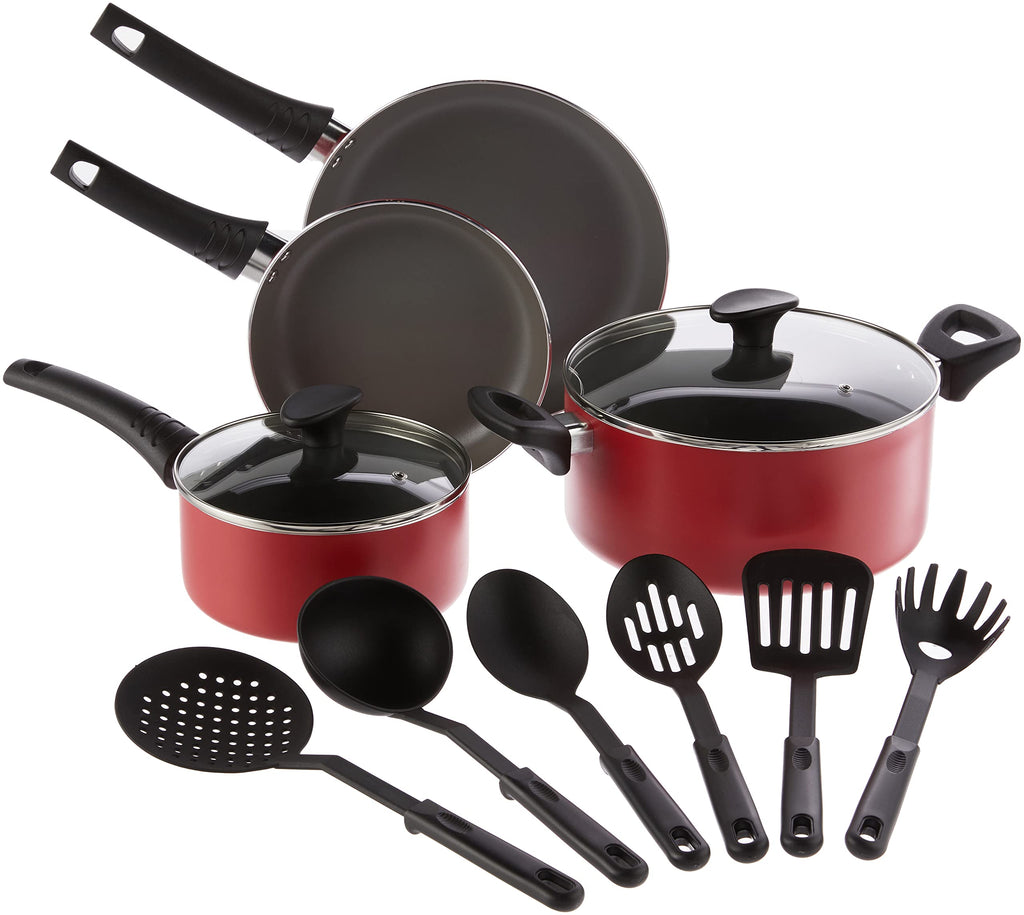 12 Piece Nonstick Red Cookware Set F557940