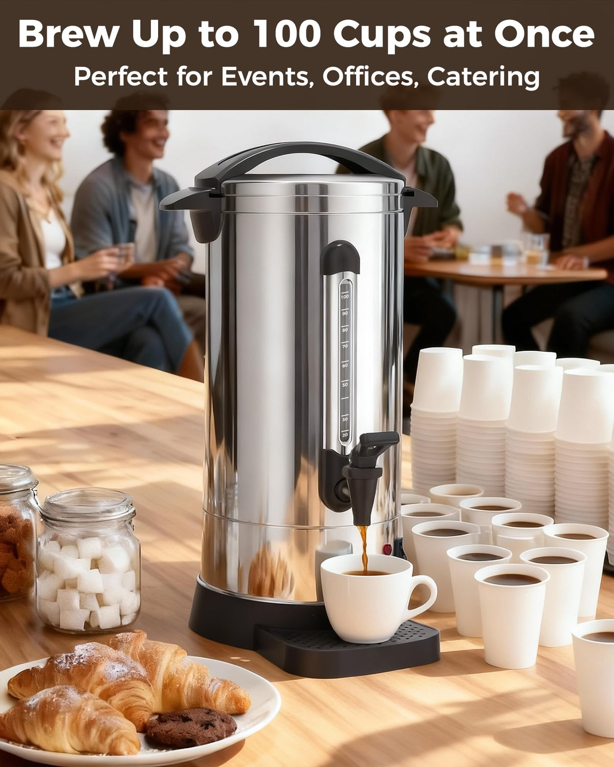 1500W 100 Cup Stainless Steel Commercial Coffee Urn R66898
