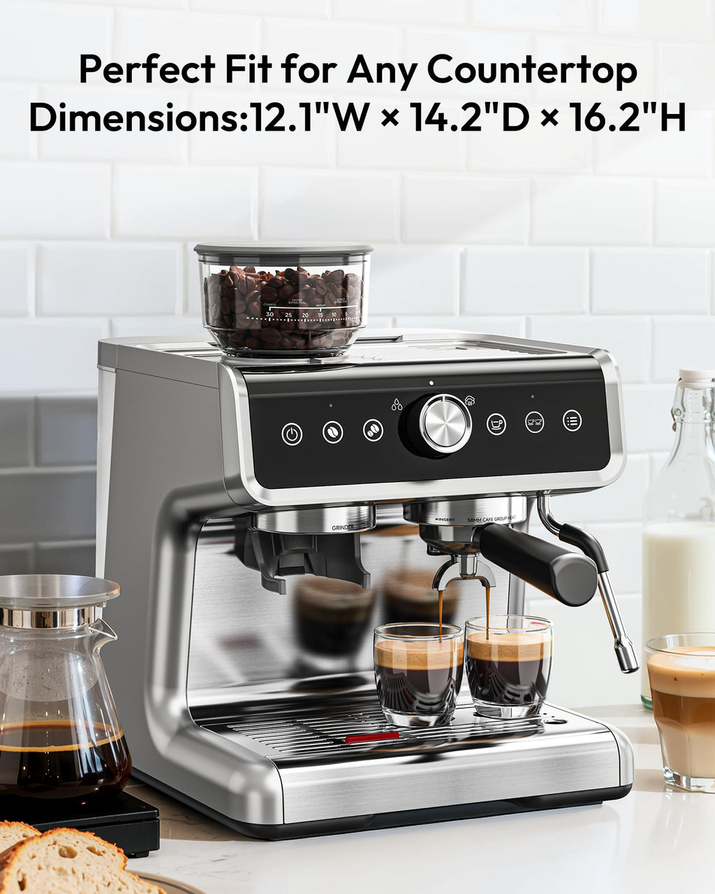 Espresso Machine with Grinder and Milk Frother Y486984