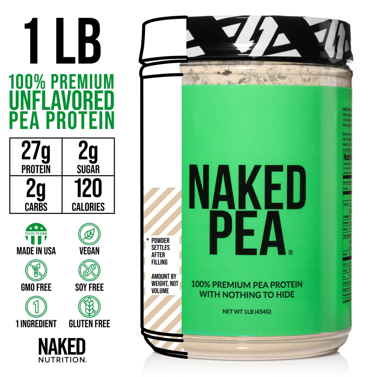 Pea Protein Isolate and Creatine Monohydrate Unflavored L371