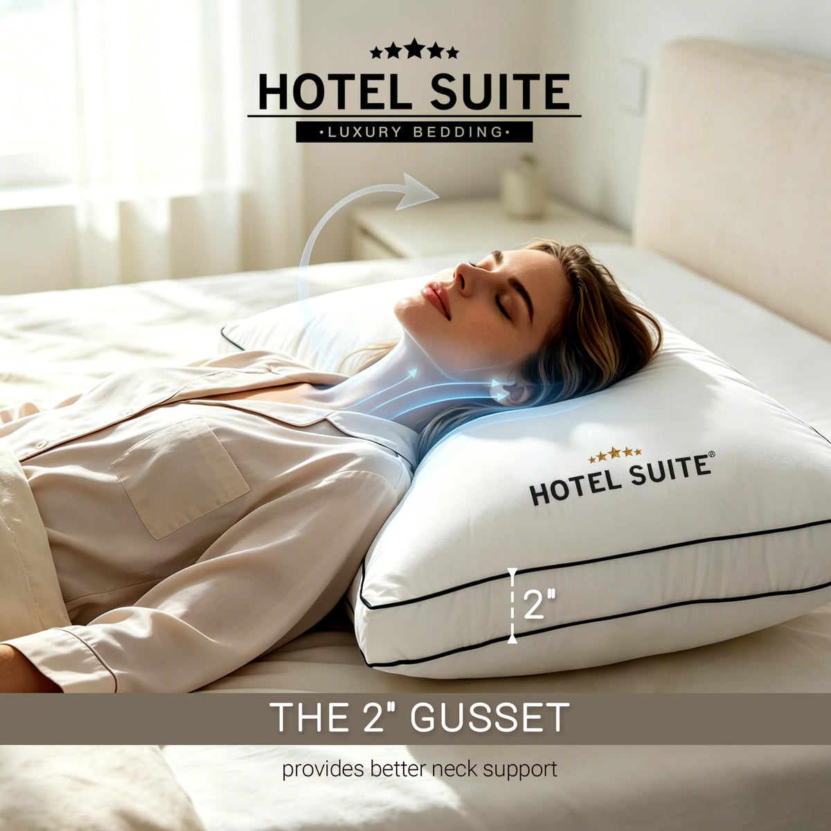 King Size Set of 2 Medium Soft Bed Pillows I8359