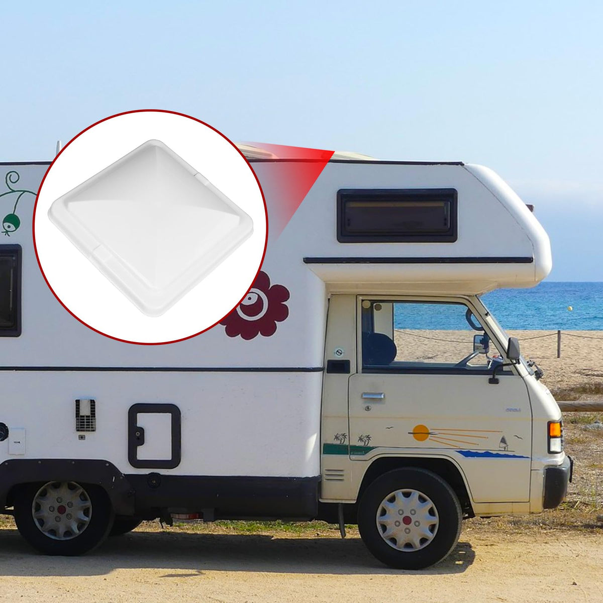 2 Pack 14 Inch White RV Vent Covers J83678