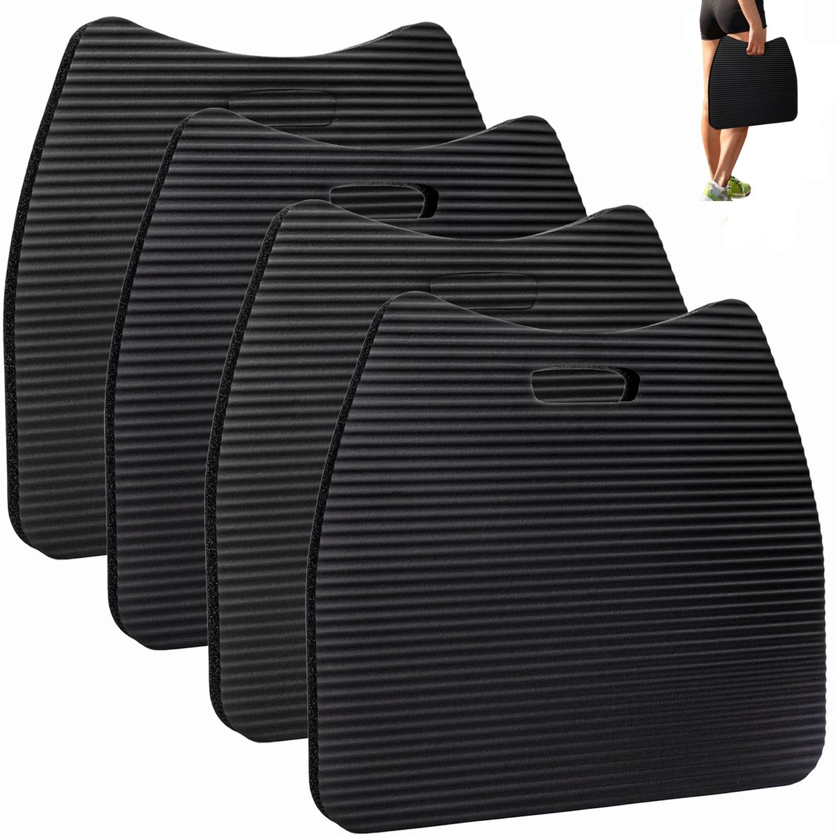 4 Pack Waterproof Portable Foam Stadium Seat Cushion with Handle B5853