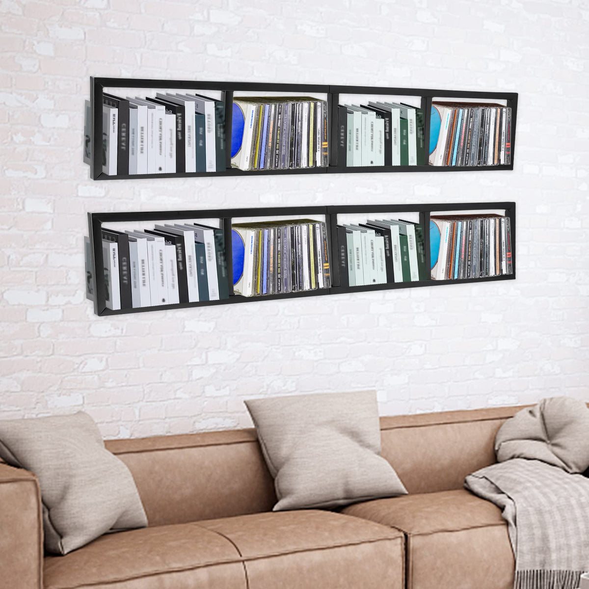34 Inch Black Metal Media Storage Rack R8610