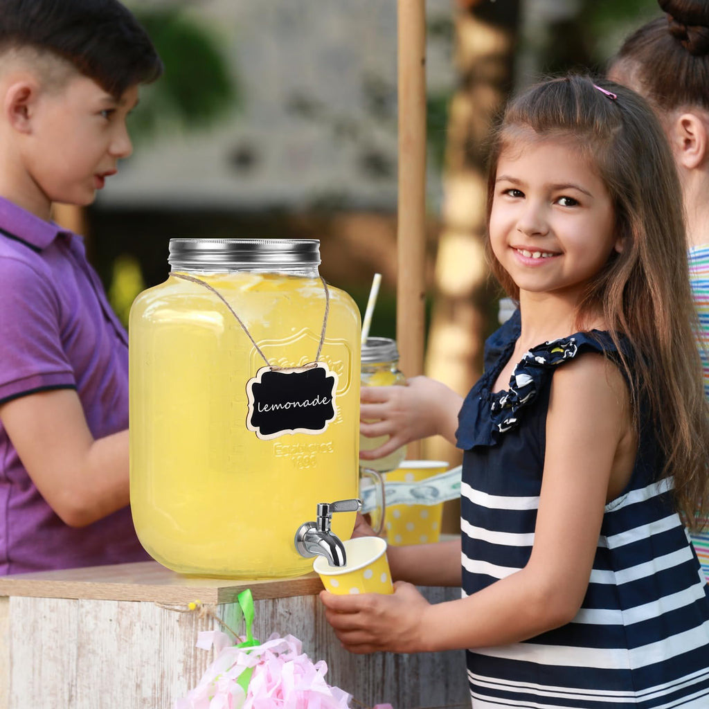 2 Pcs 2 Gallon Glass Beverage Dispenser with Stand C827