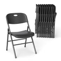 Folding Chairs Set of 10 Black O778