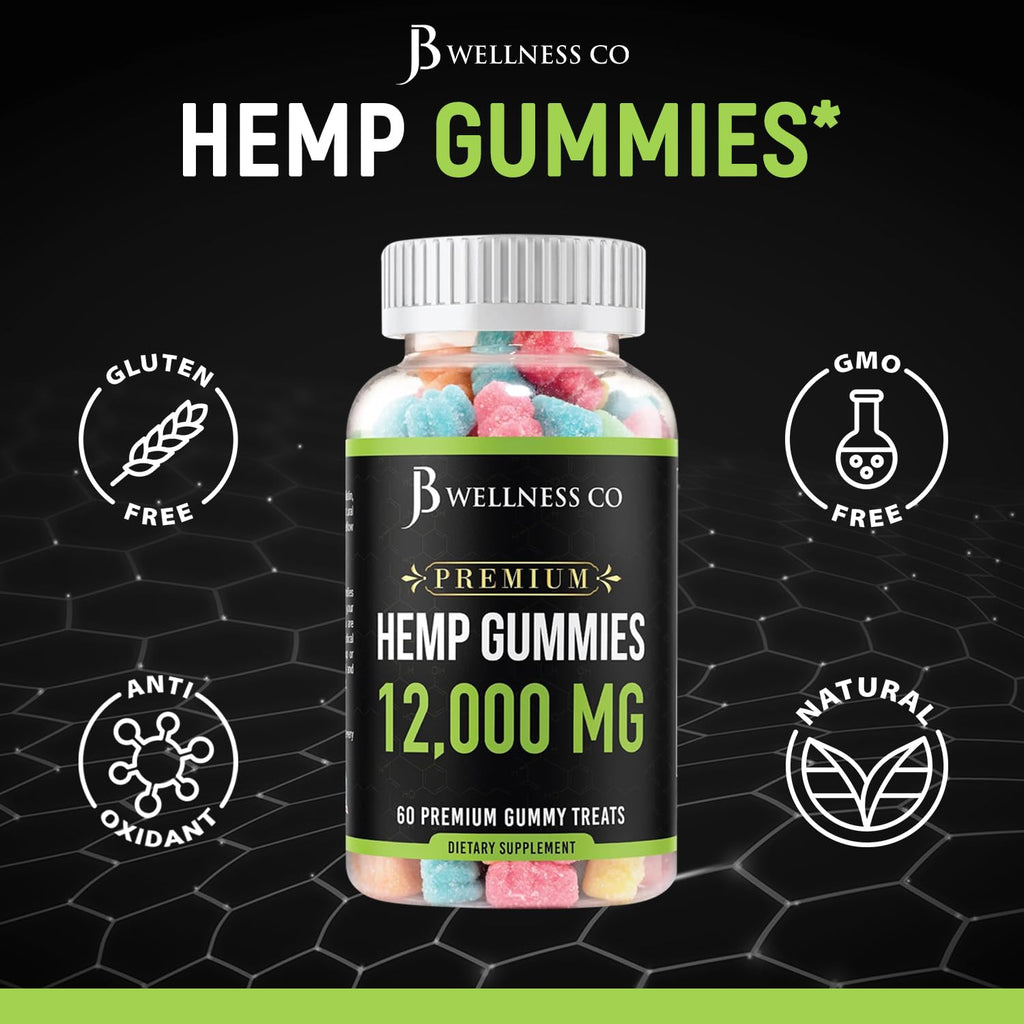 Hemp Gummies 12,000 Vitamins & Omega 3,6,9 120 Count E27946
