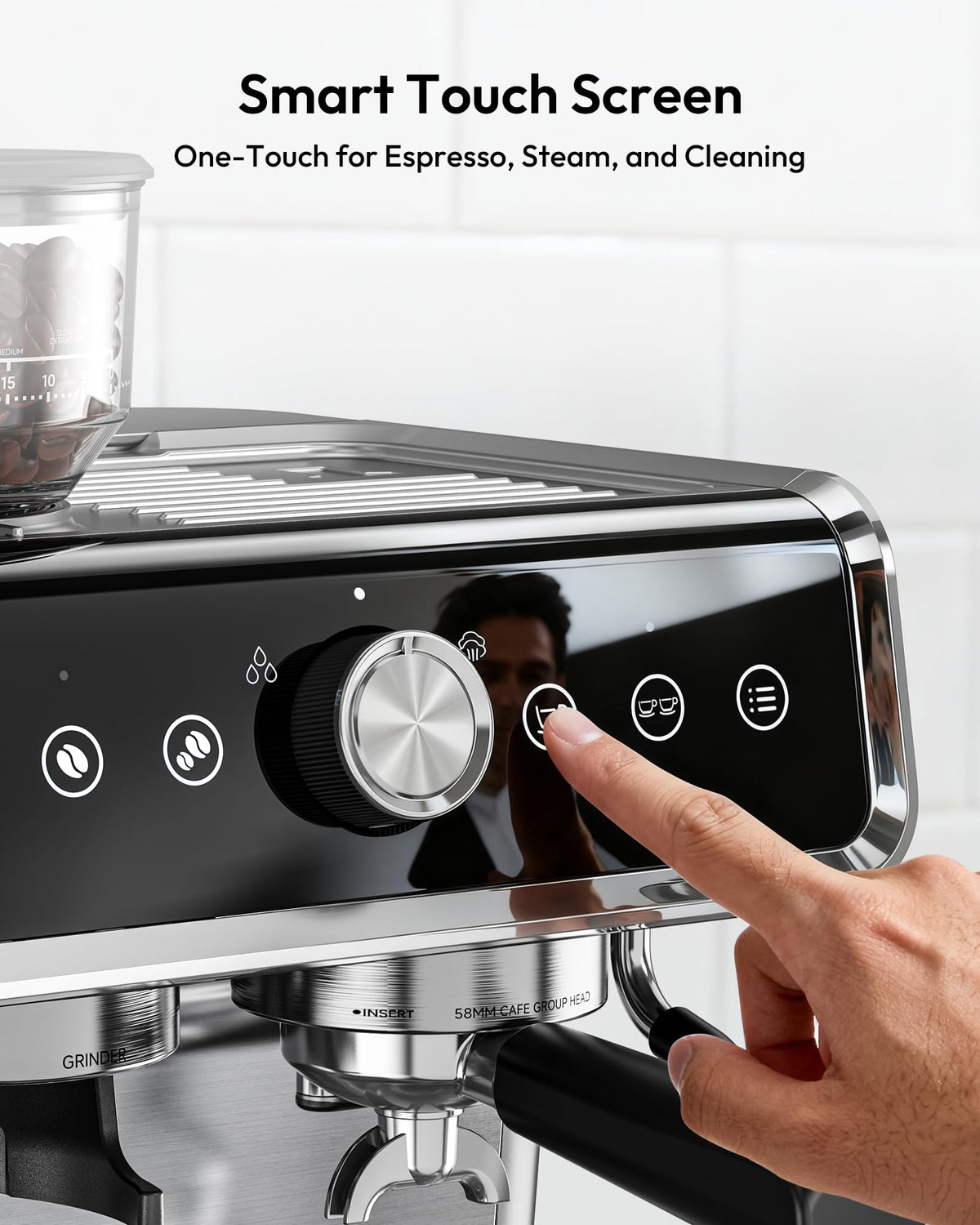 Espresso Machine with Grinder and Milk Frother Y486984