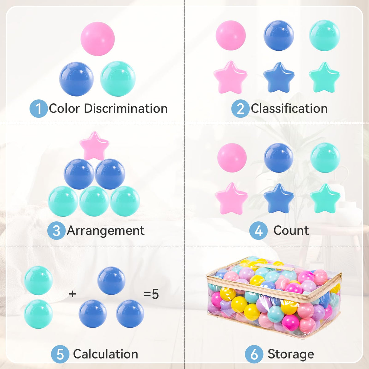 BPA Phthalate Free 2.15" Soft Plastic Play Balls Z564