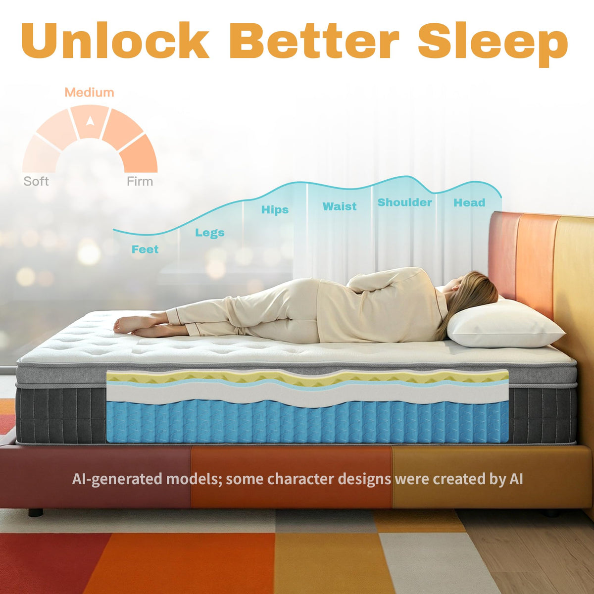Full Size 12 Inch Medium Firm Hybrid Mattress S36253