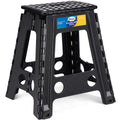 18" Non-Slip Folding Step Stool 300 lbs Black S614