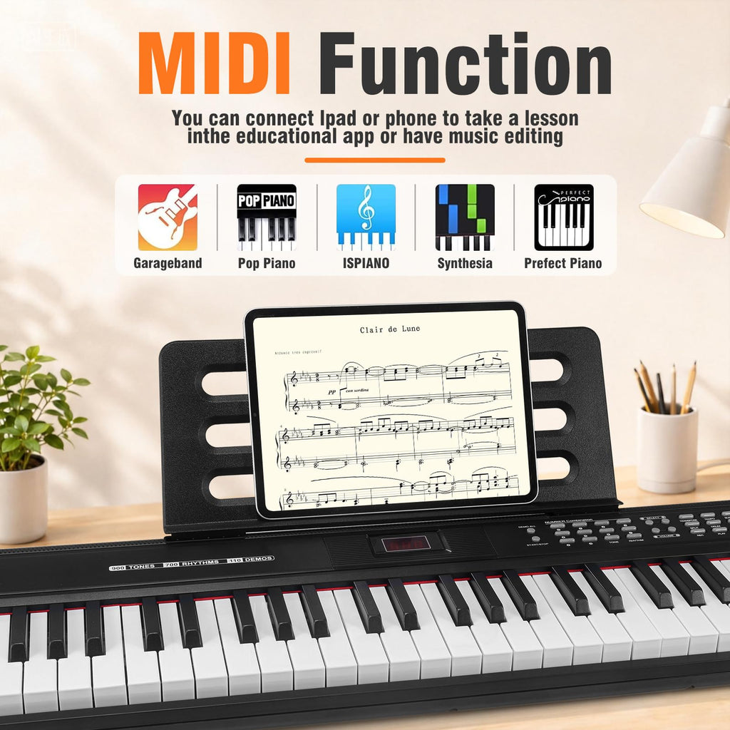 88 Key Semi Weighted Digital Piano with Stand E66302