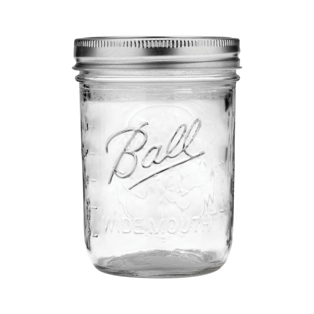 Glass Mason Jar with Lids and Bands, Wide Mouth, 16 OZ (24 Pack) N650