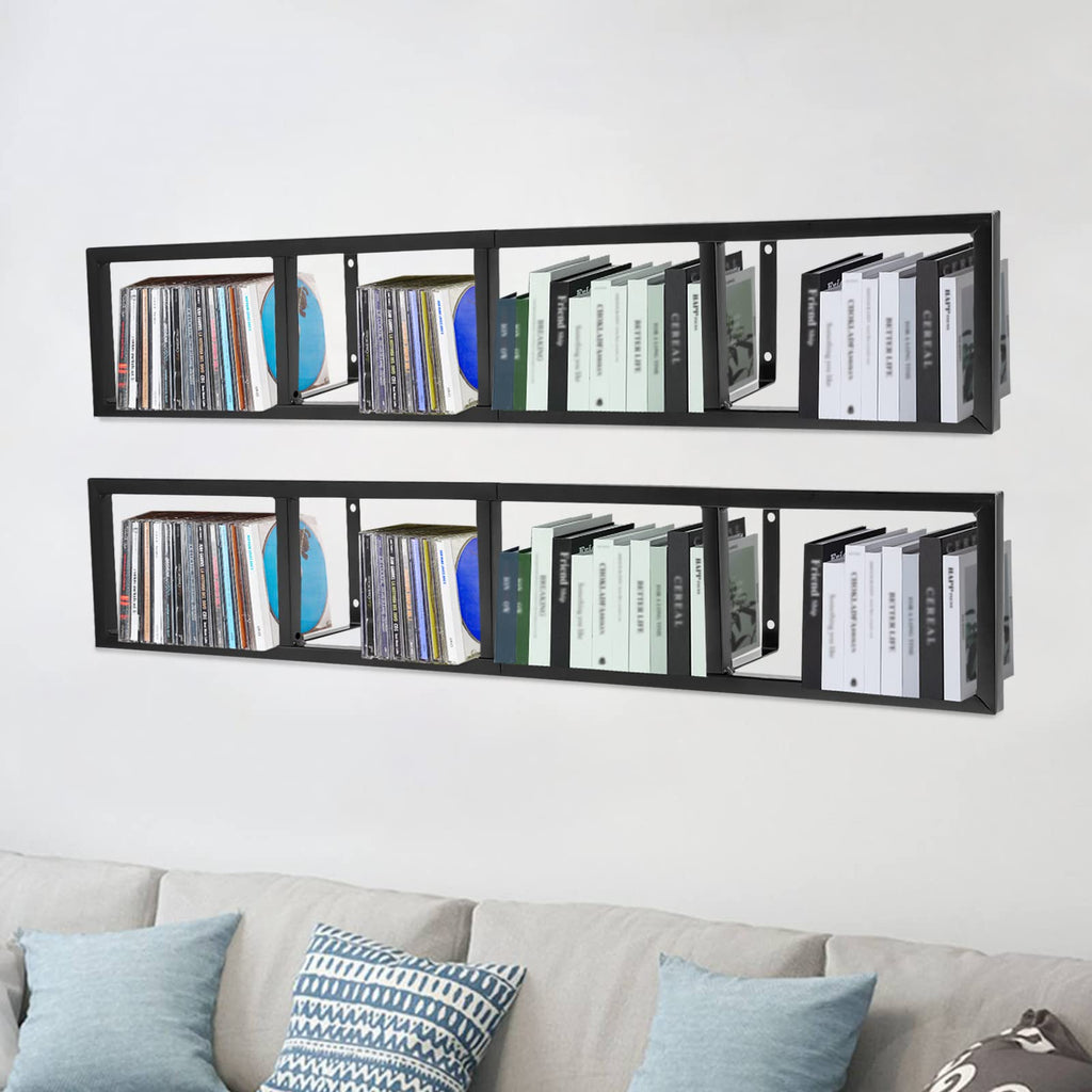 34 Inch Black Metal Media Storage Rack R8610