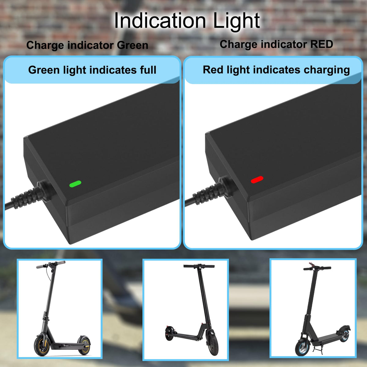 42V 2A Scooter Charger 4 in 1 Removable Connector G866