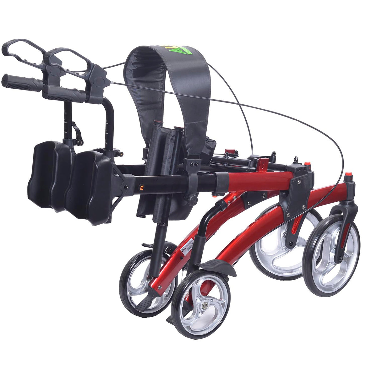 Red Aluminum Rollator with Loop Brakes D488413