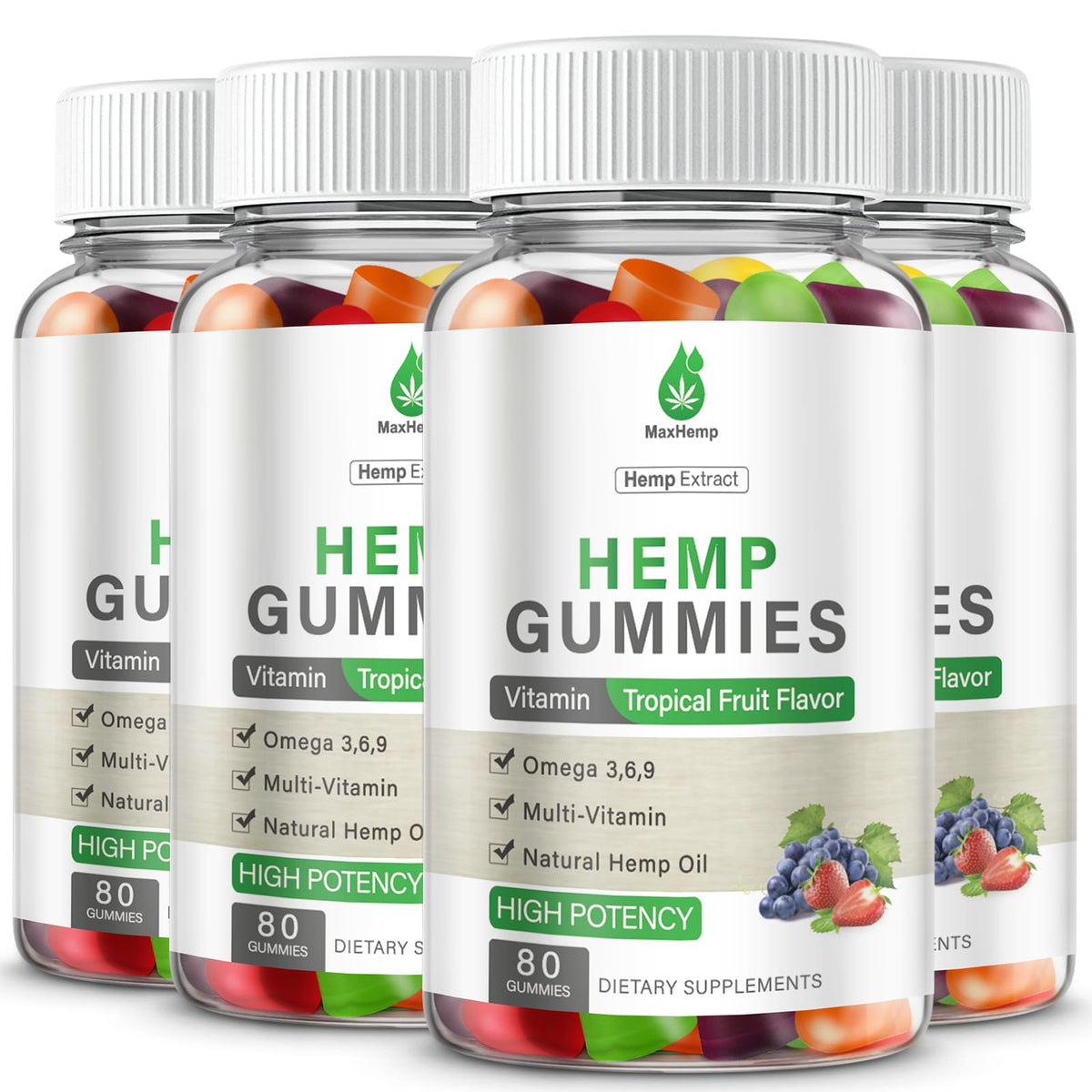 Organic Hemp Gummies 4 Pack Vegan T268
