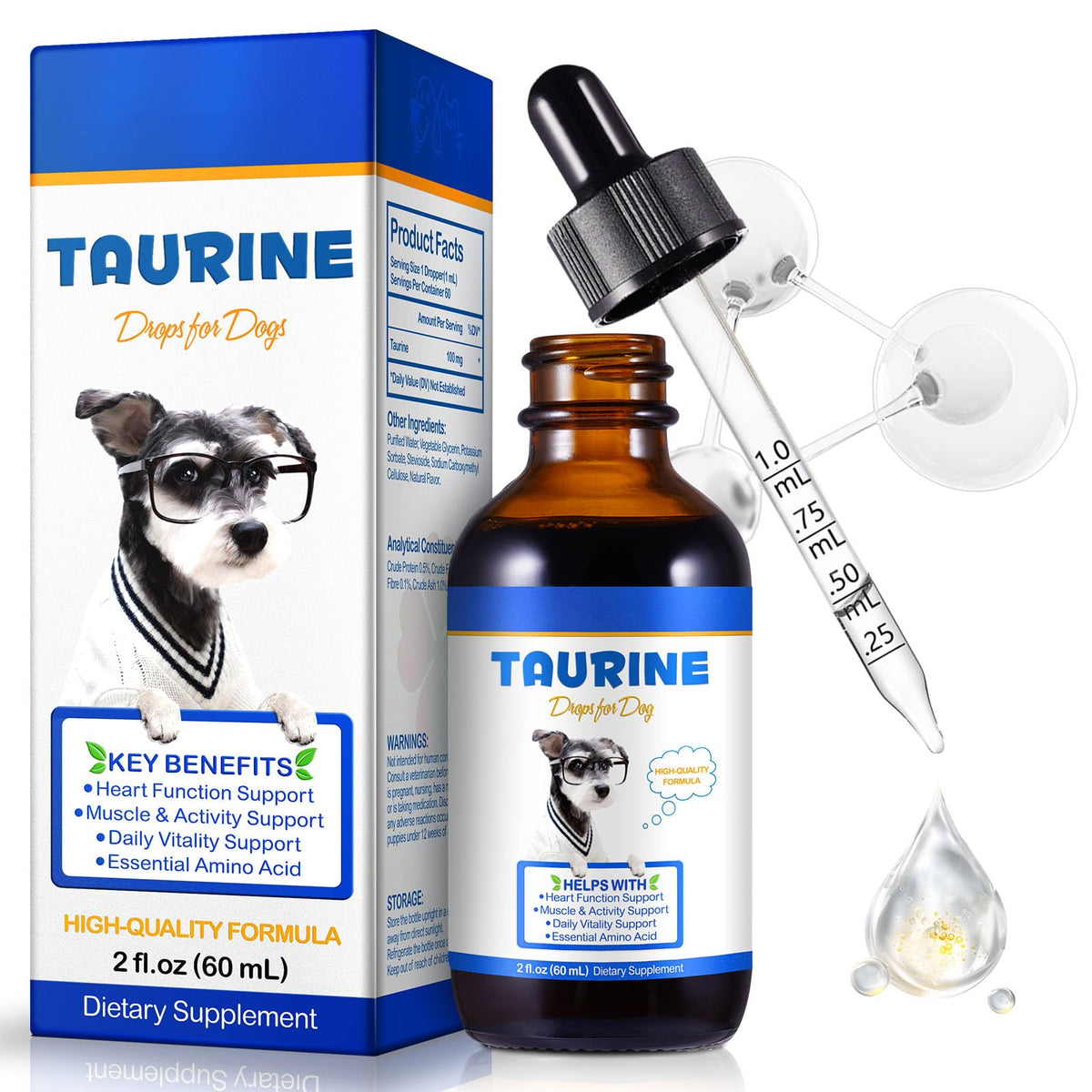 Taurine Liquid Supplement for Dogs 60ml I93610