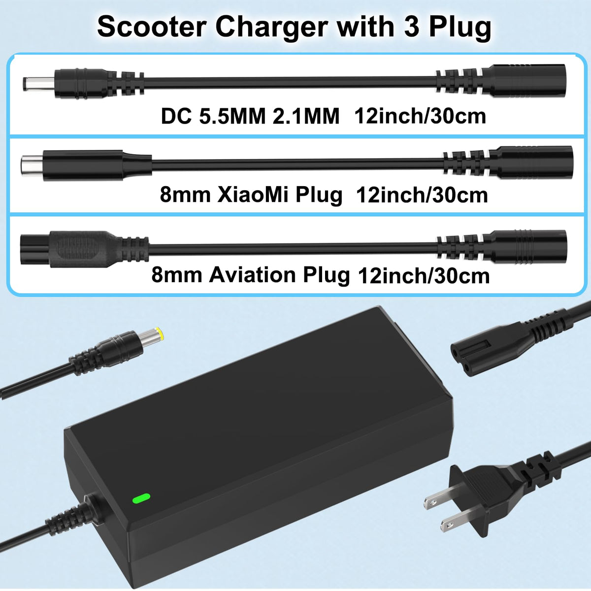42V 2A Scooter Charger 4 in 1 Removable Connector G866