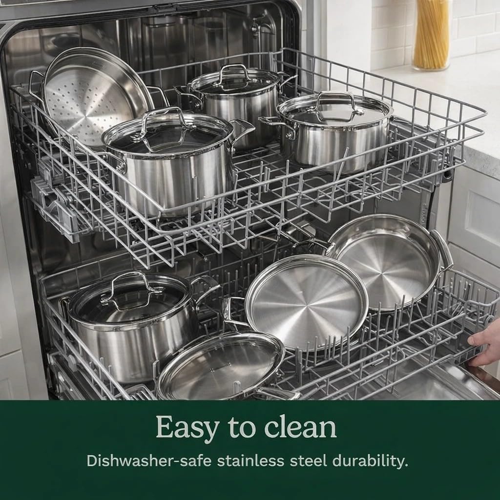 Stainless Steel 12 pc Induction Compatible Cookware Set D61702