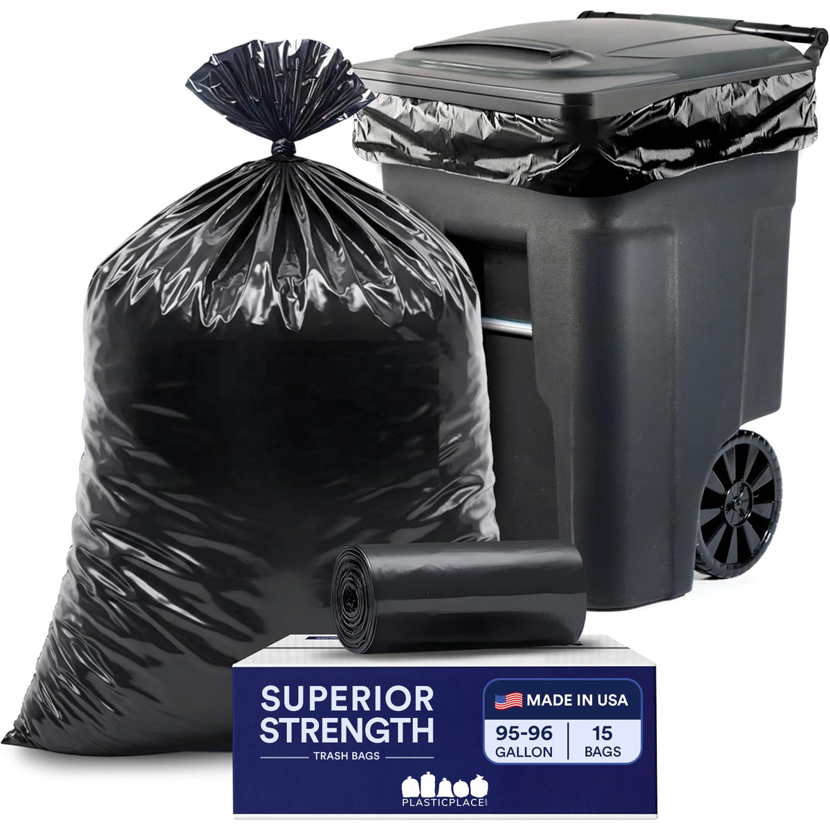 95-96 Gallon Heavy Duty Black Trash Bags W962