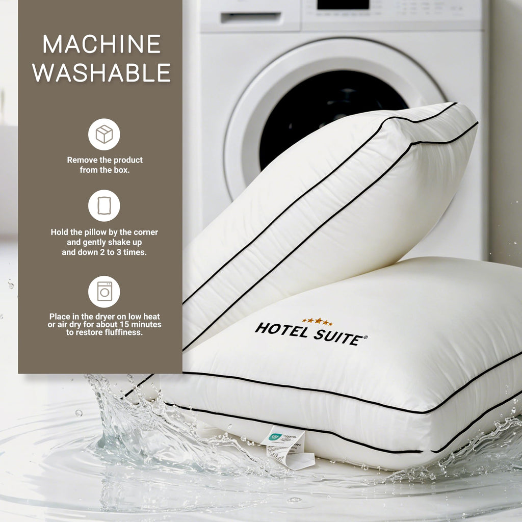 King Size Set of 2 Medium Soft Bed Pillows I8359