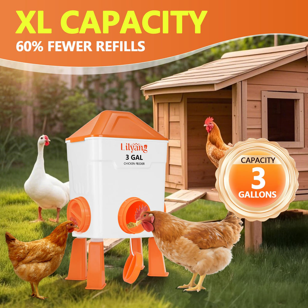 3 Gallon Automatic Chicken Waterer & Feeder Set B2096