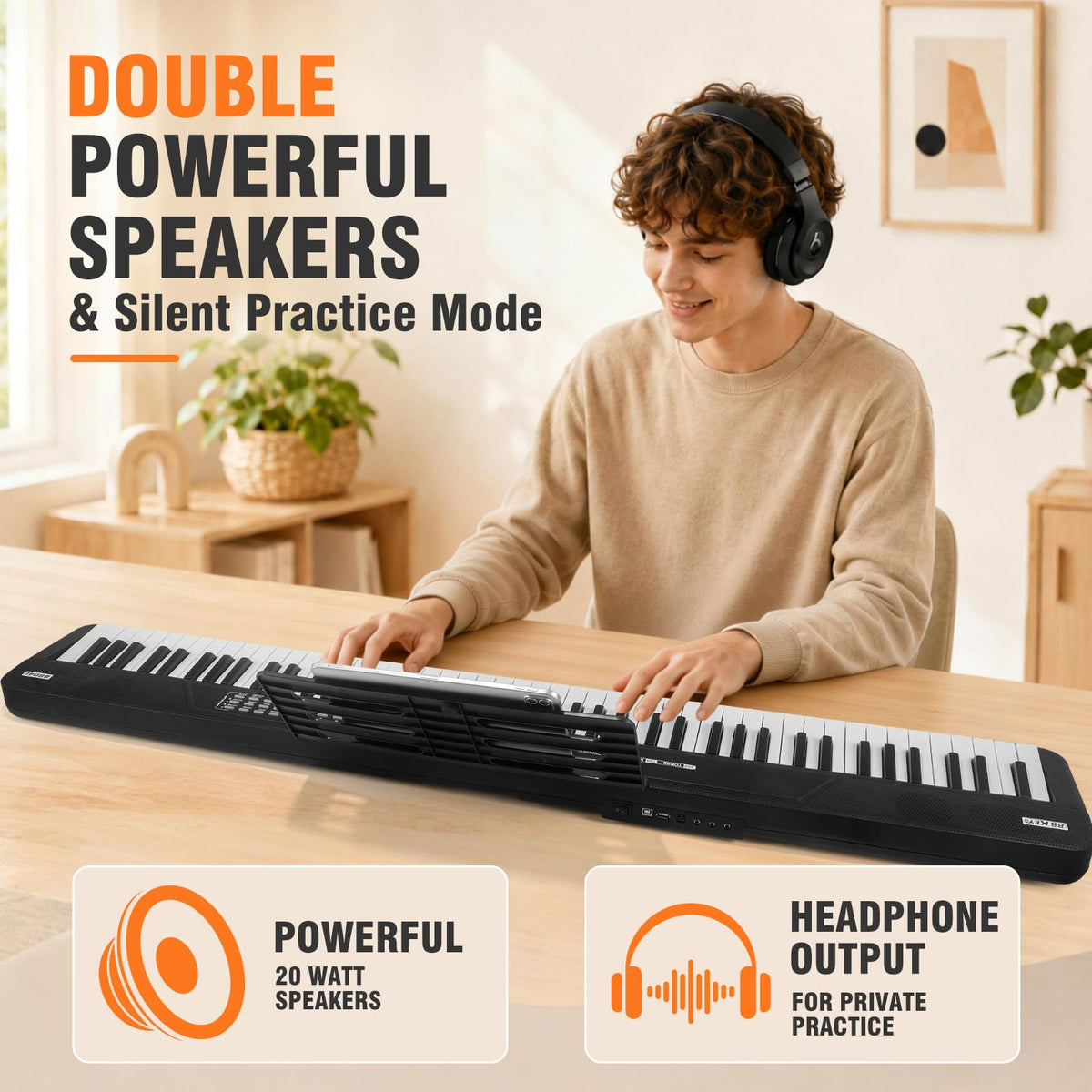 88 Key Semi Weighted Digital Piano with Stand E66302