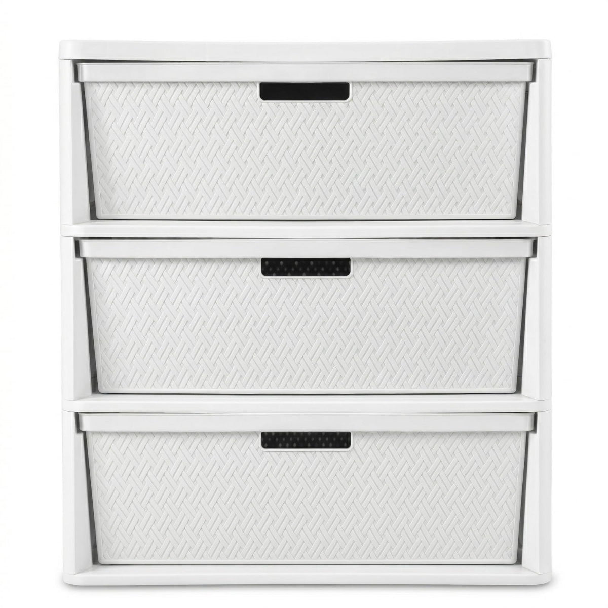 Opaque White 3-Drawer Plastic Storage Tower K36578