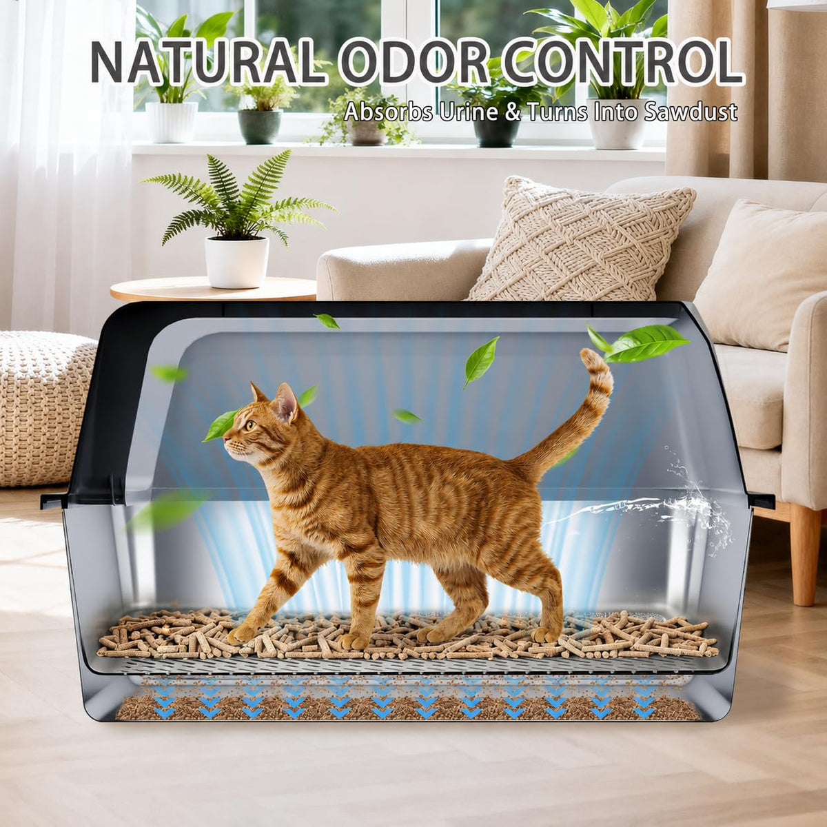 Stainless Steel Sifting Litter Box with Lid G3779
