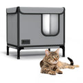 Weatherproof Outdoor Cat House with Thermal Aluminum Foil Q591173