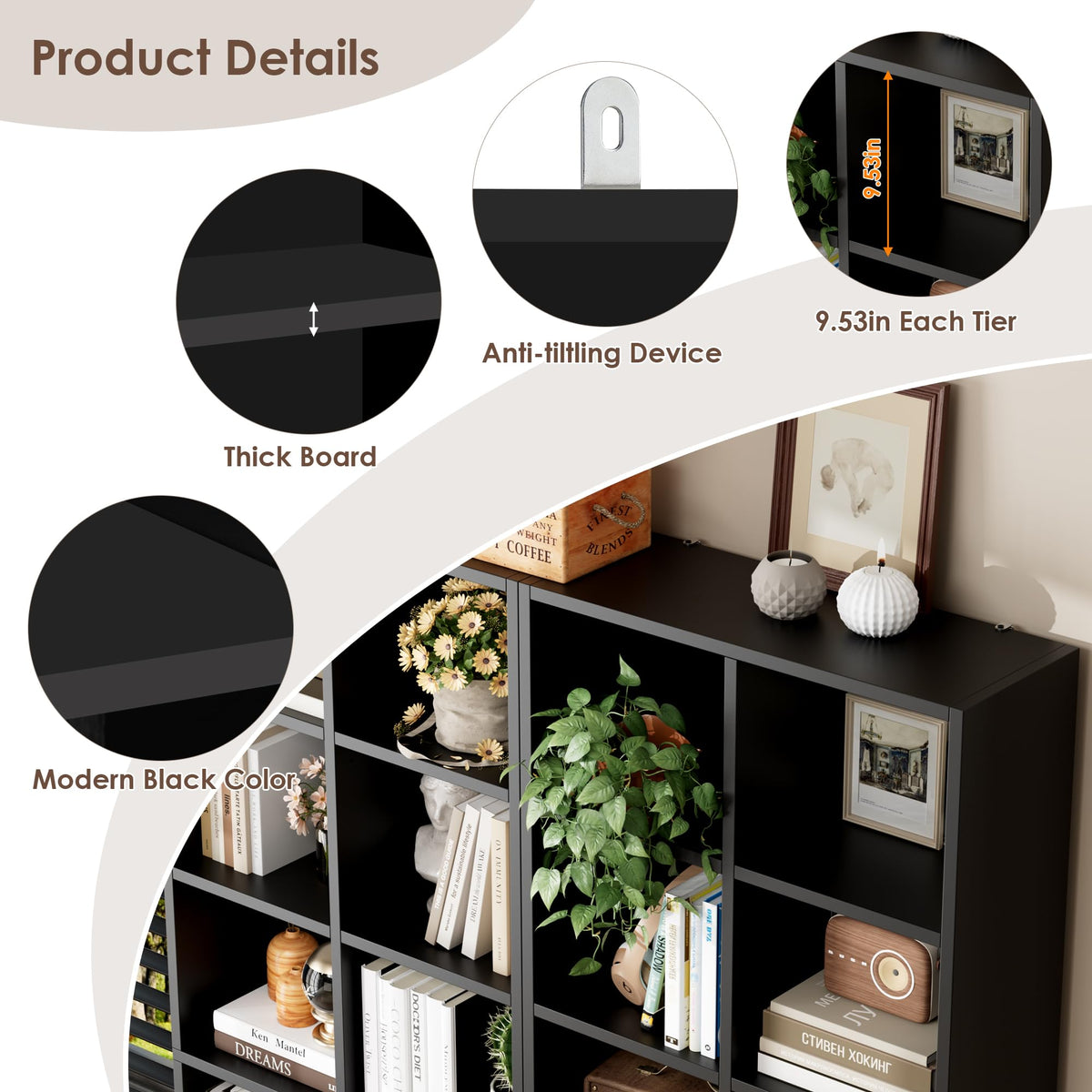 7-Tier Narrow Bookshelf Q519012