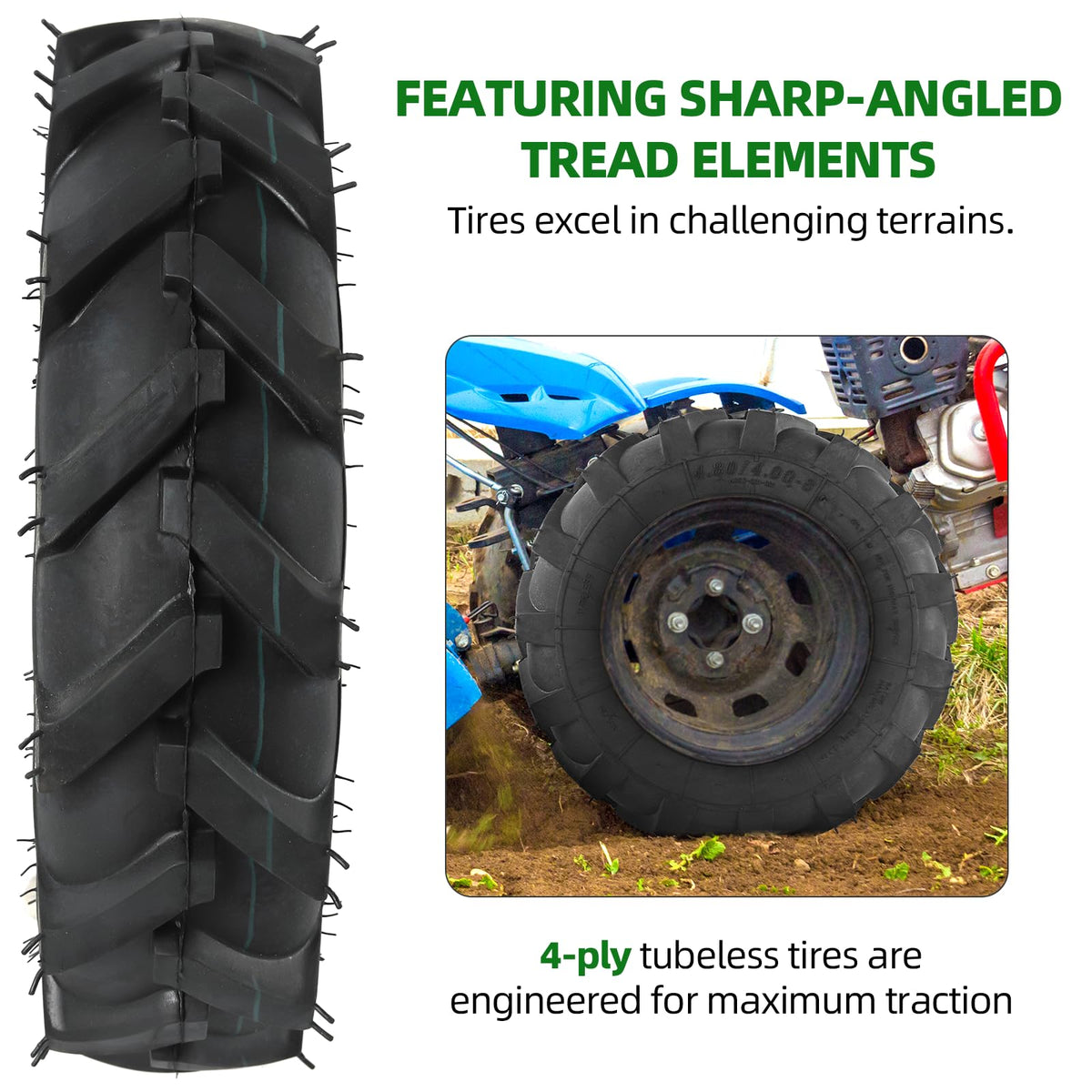 4.80/4.00-8 Tubeless Tires 2-Pack R511