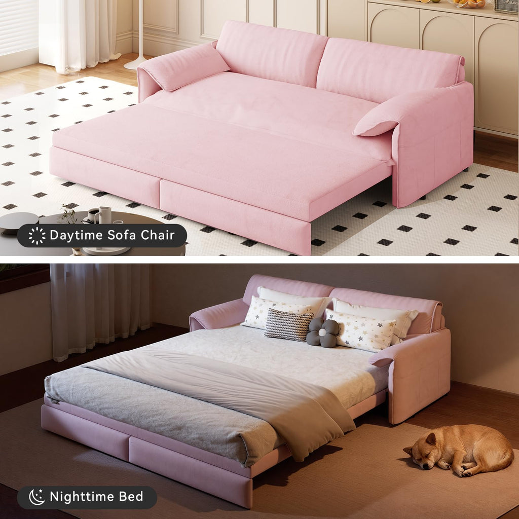 Queen Size Velvet Sleeper Sofa Bed K1396