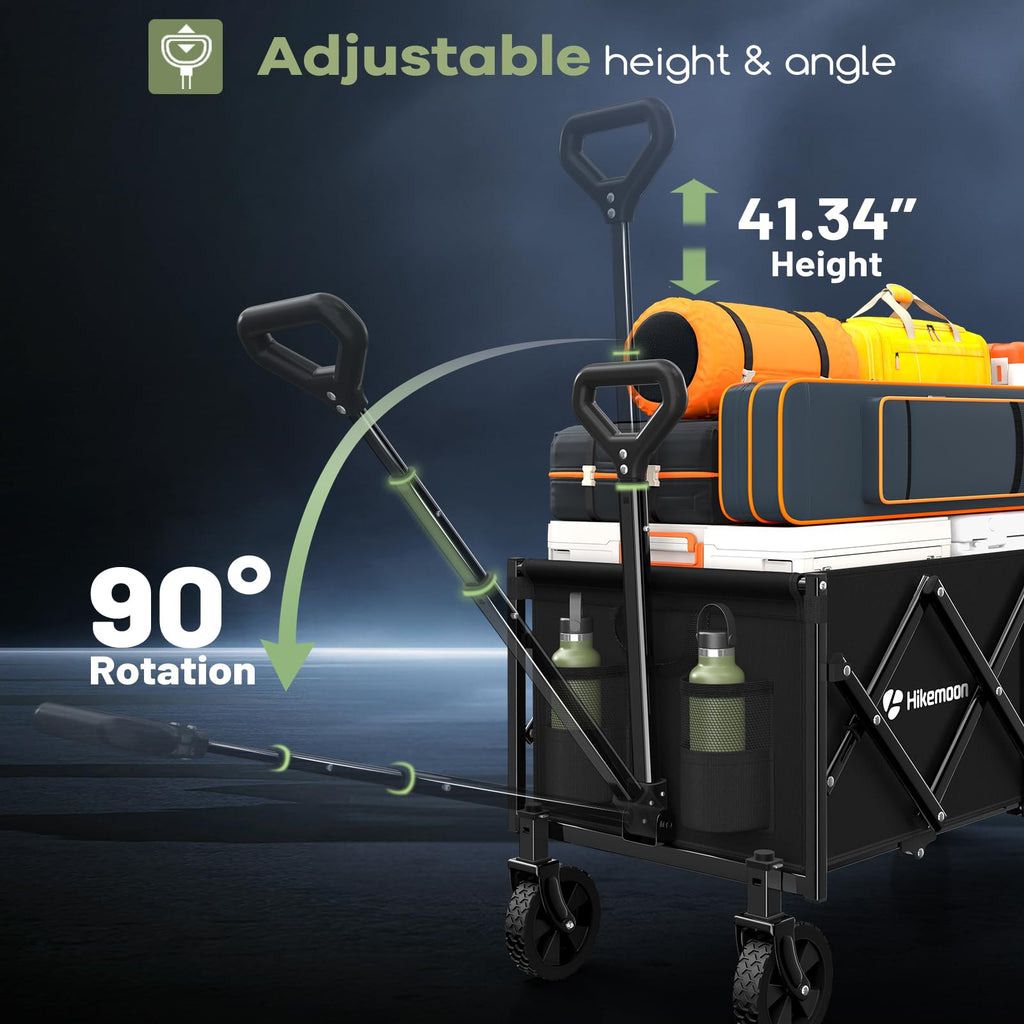 43'' Extra Long Folding Wagon with Extended Tailgate, Black C955141