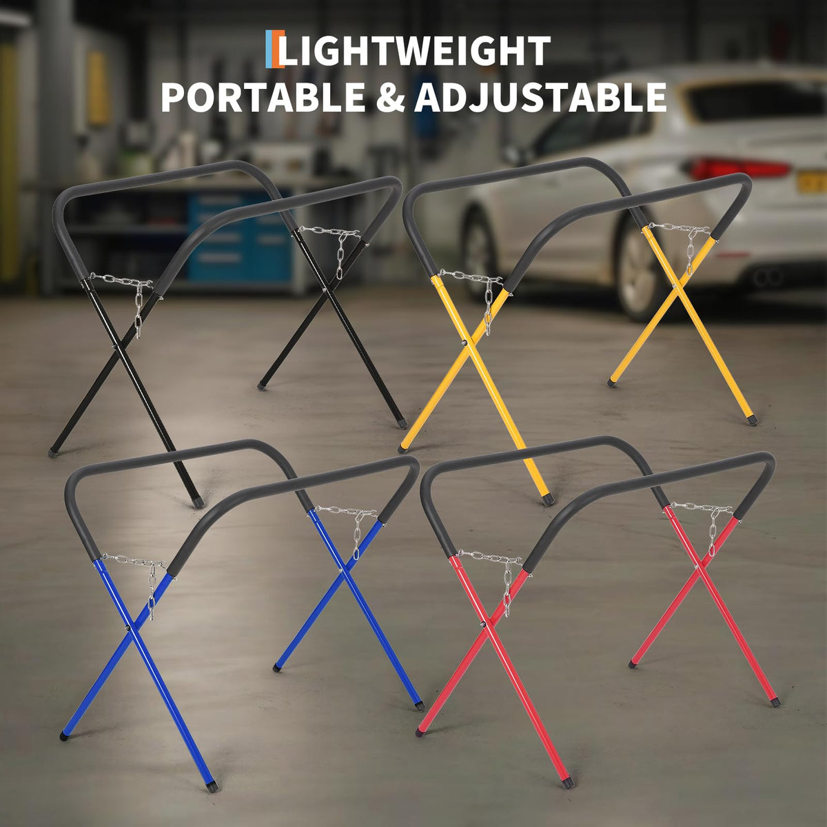 Heavy Duty Folding Work Stand 500 lbs Capacity Yellow B7112