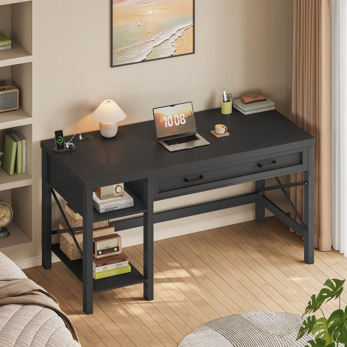 40" Farmhouse Small Desk with Drawers T23842