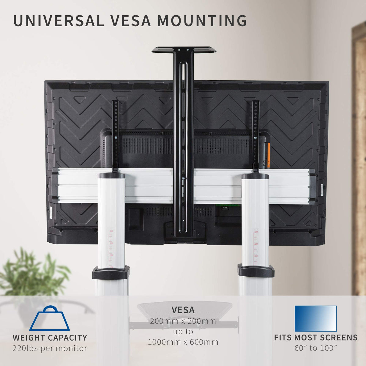 Adjustable Rolling Mobile TV Stand R27544