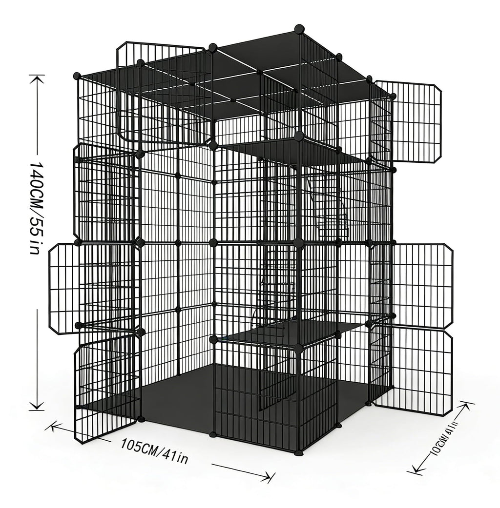 4-Tier Detachable Metal Wire Cat Cage W131227