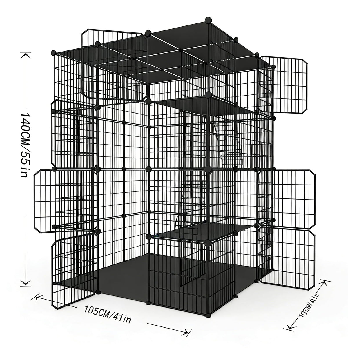 4-Tier Detachable Metal Wire Cat Cage W131227
