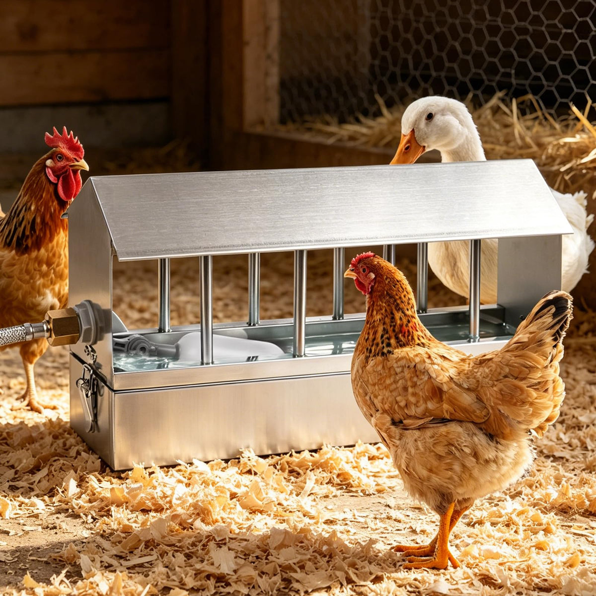 Stainless Steel Automatic Chicken Waterer with Float Valve I309