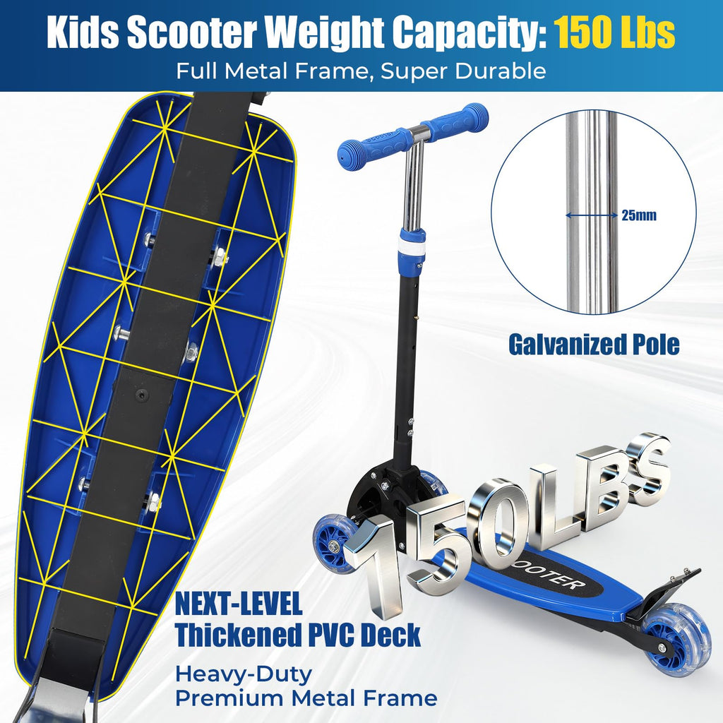 3 Wheel Kids Scooter with LED Light-Up H9416