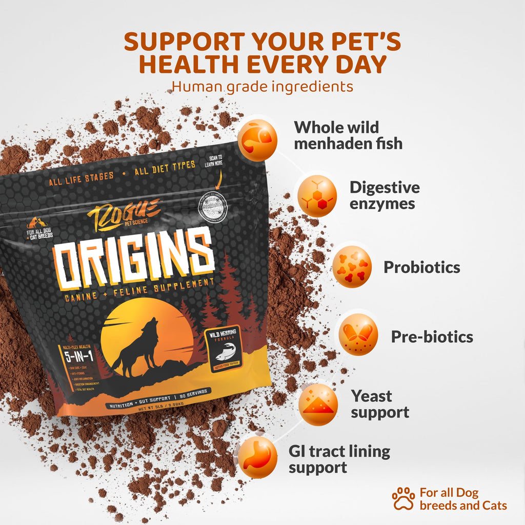 5-in-1 Dog Supplement Powdered Food Topper with Omega 3 Fish Oil 5 lbs M810828