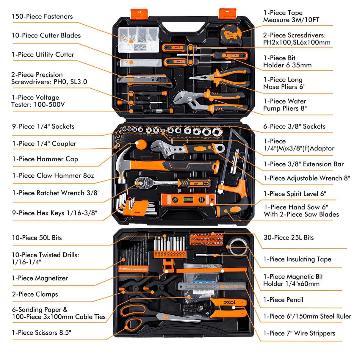 368 Piece Home Repair Tool Kit with Drawer Toolbox A36131
