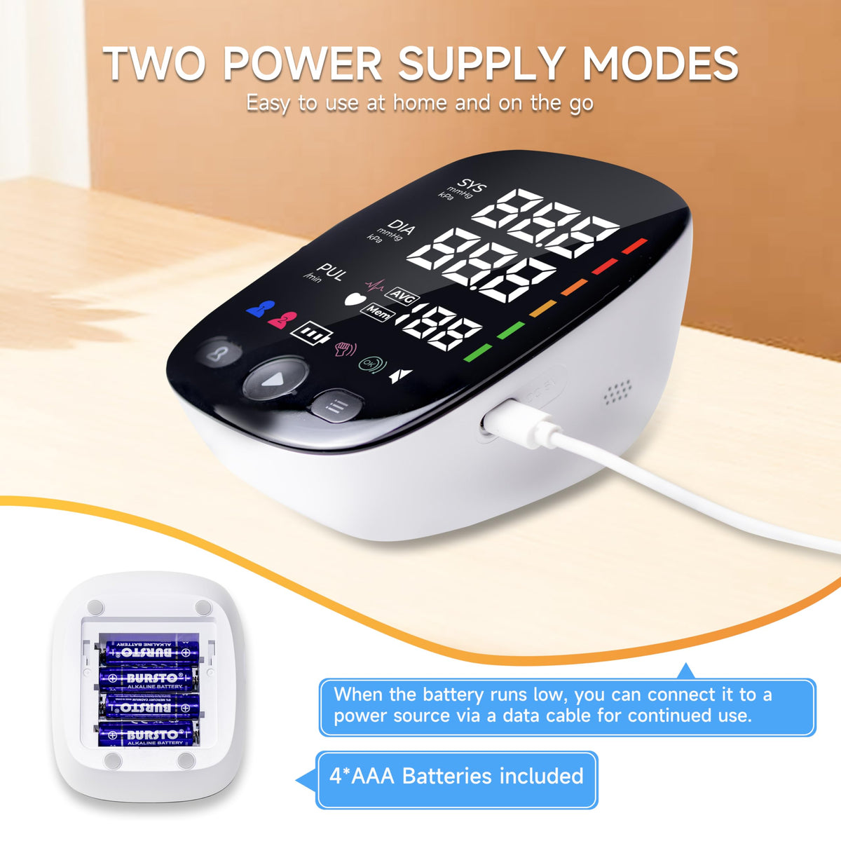 Upper Arm Blood Pressure Monitor with Adjustable Large Cuff J522581