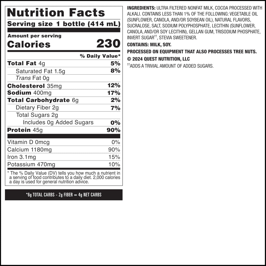 Chocolate Protein Shake, 45g Protein, 12 Count Y241751