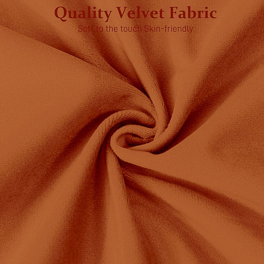 Orange Velvet Ottoman Bench S49365